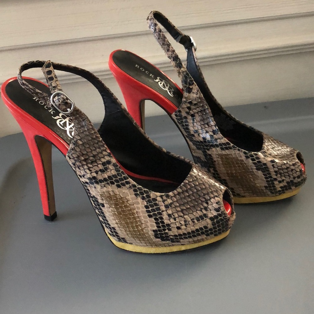 Snake skin print, Rock Republic heels.
